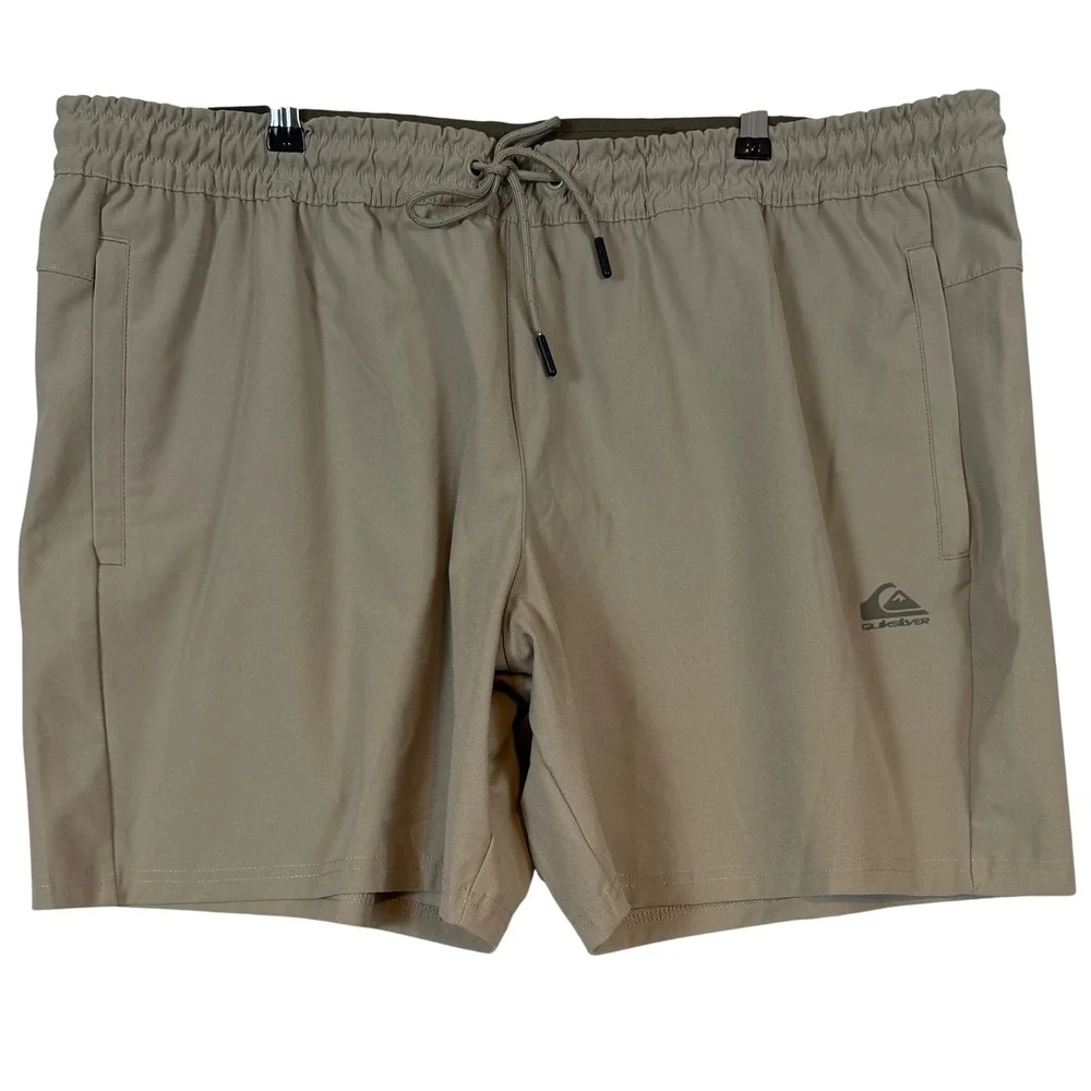 NWT Quiksilver Mens XXL Beige 4-Way Stretch Performance Shorts Gorpcore Hiking